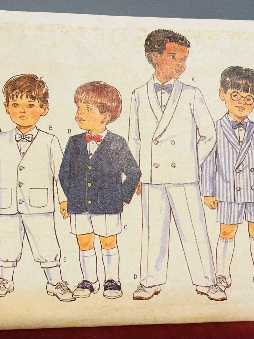 Butterick #4355 UNCUT Pattern- Boys Shorts, Pants, Jacket, Knickers and Bow Tie